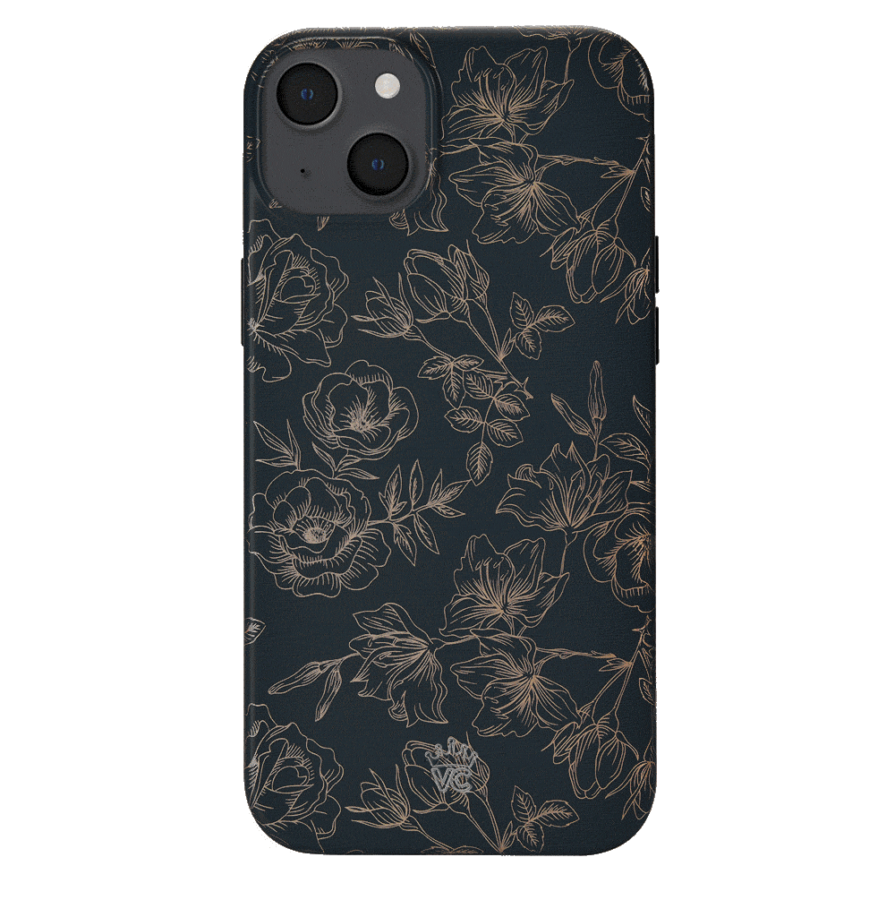 Floral Rose Gold Chrome iPhone Case