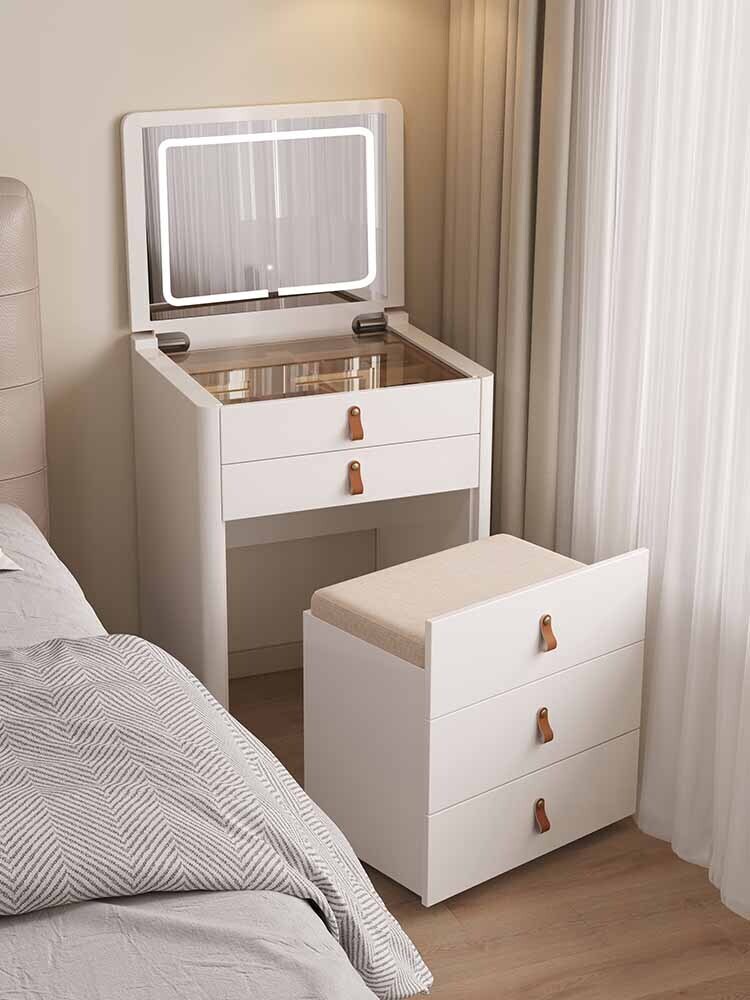 🔥$299 Bedside table dresser one piece flip top high-end texture cabinet makeup cabinet🔥