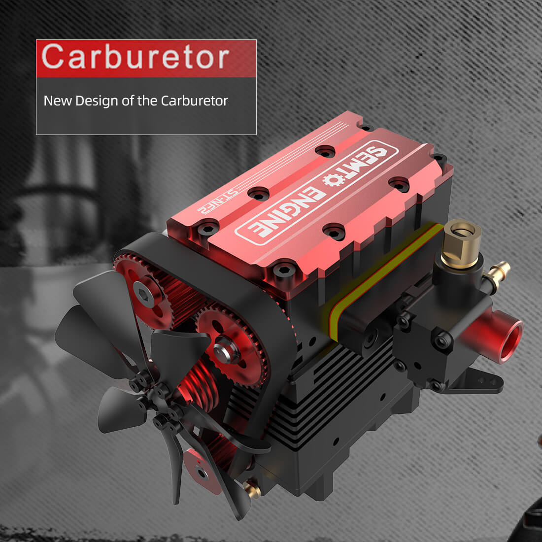 SEMTO ENGINE STNF2 DIY Build a Nitro 4 Stroke 2 Cylinder Engine Kit