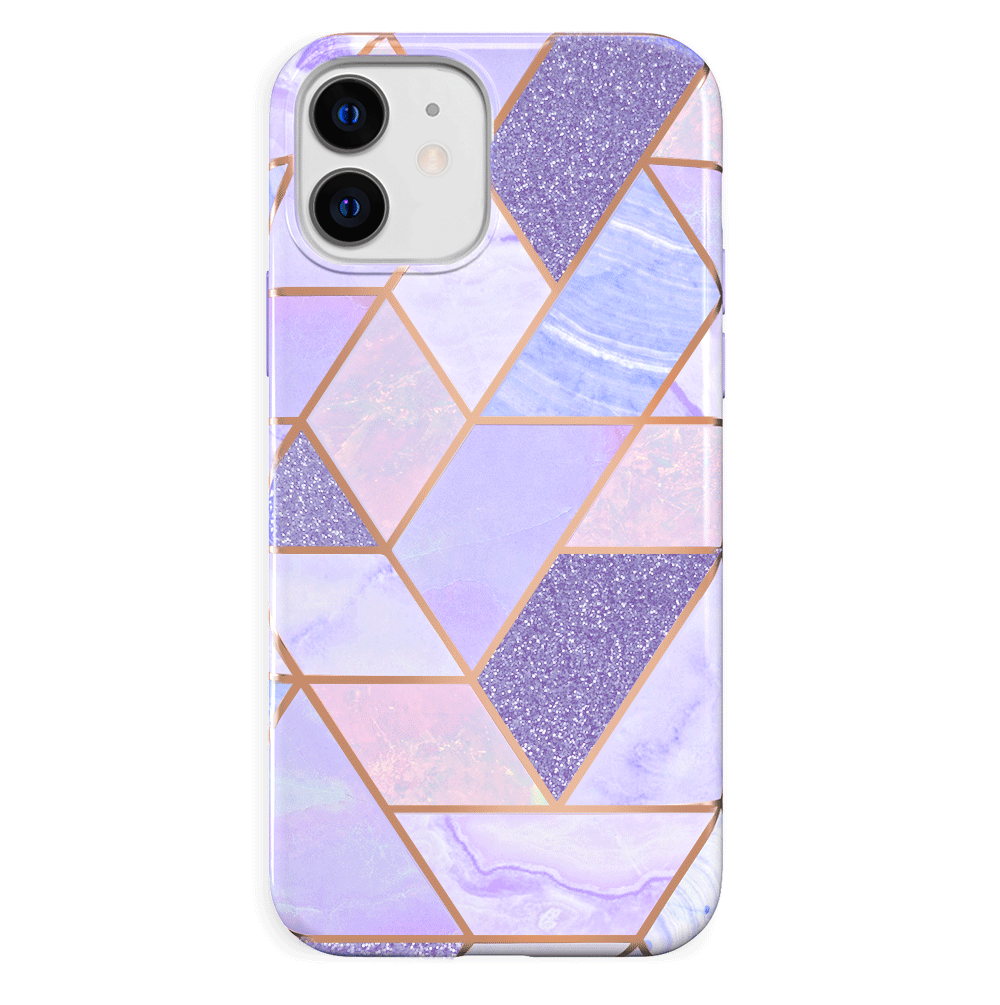 Purple Geometric Marble iPhone Case