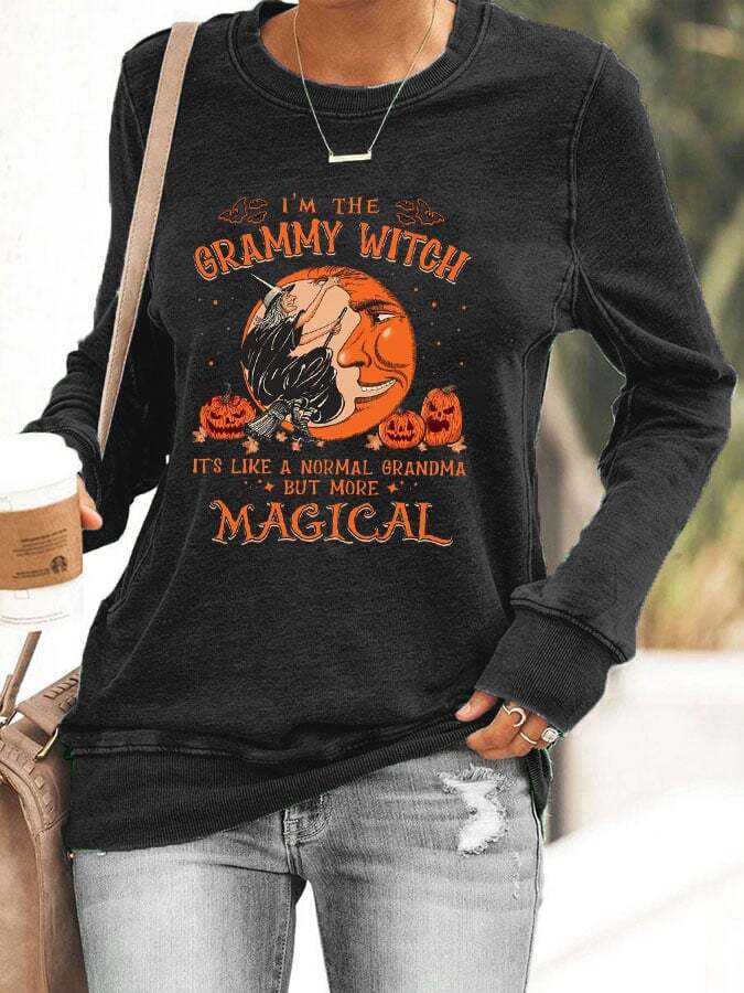 Women's I'm the Grammy Witch Print Sweatshirt