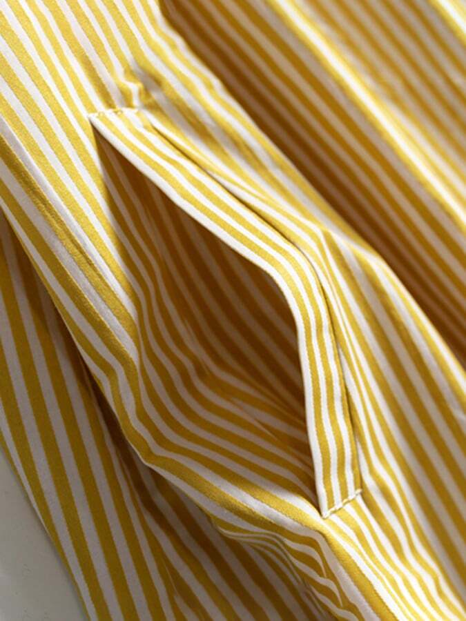 Fashion Casual Striped Shirt Dress