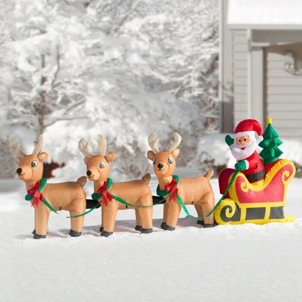 Christmas-5 christmas santa claus on sleigh sled indoor outdoor inflatable