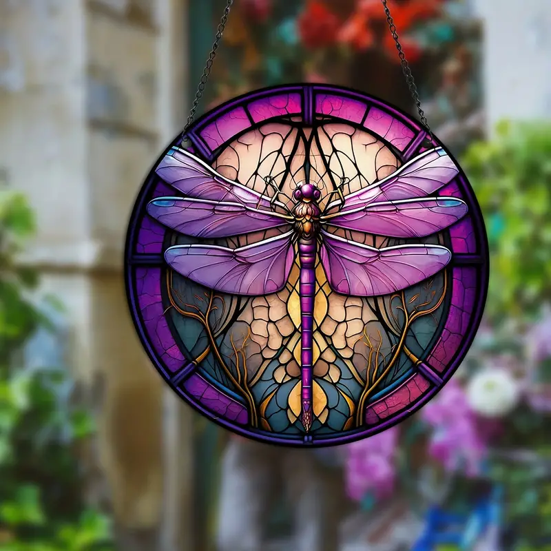 Dragonfly Window Decor Stained Suncatchers Dragonfly Sun Catchers Stained Window Hanging Suncatcher Wreath Sign