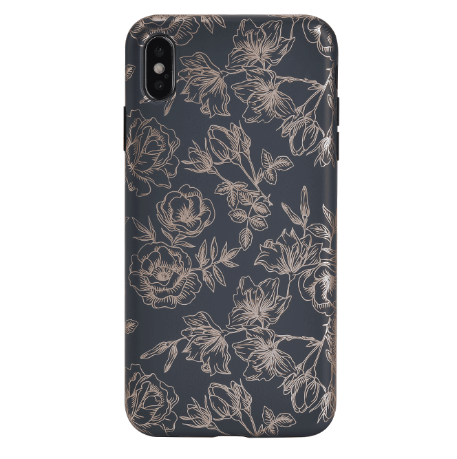 Floral Rose Gold Chrome iPhone Case
