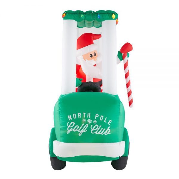 Christmas-6 ft inflatable santa with golf cart scene