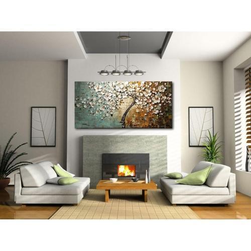 60*120cm Unframed Hand-painted Oil Painting Set Flower Tree Canvas Print Decoration for Home Living Room Bedroom Office Art Picture