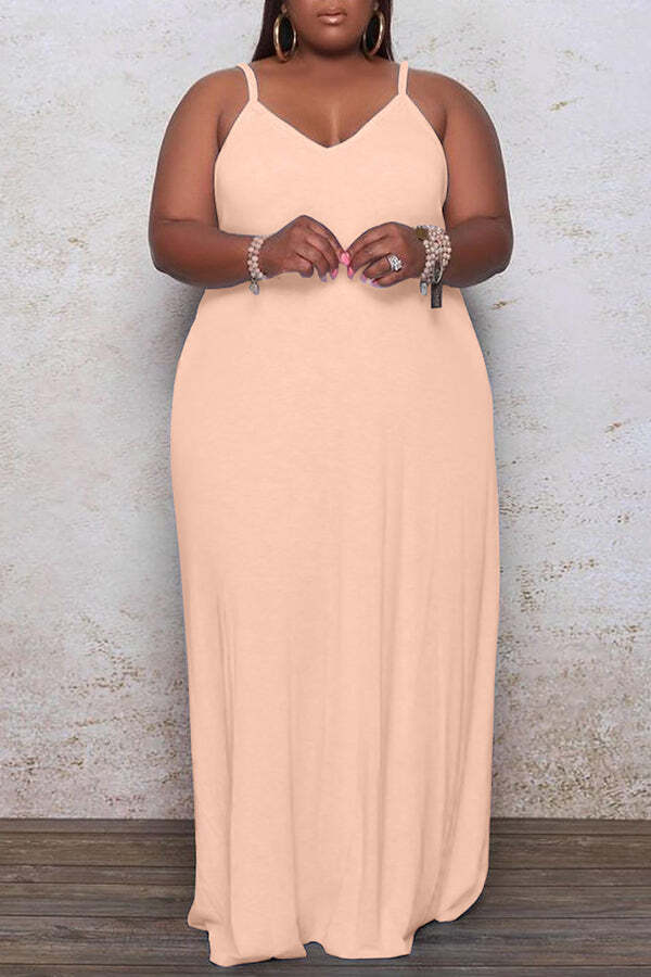 Solid Color Strappy Multi-length Maxi Dress