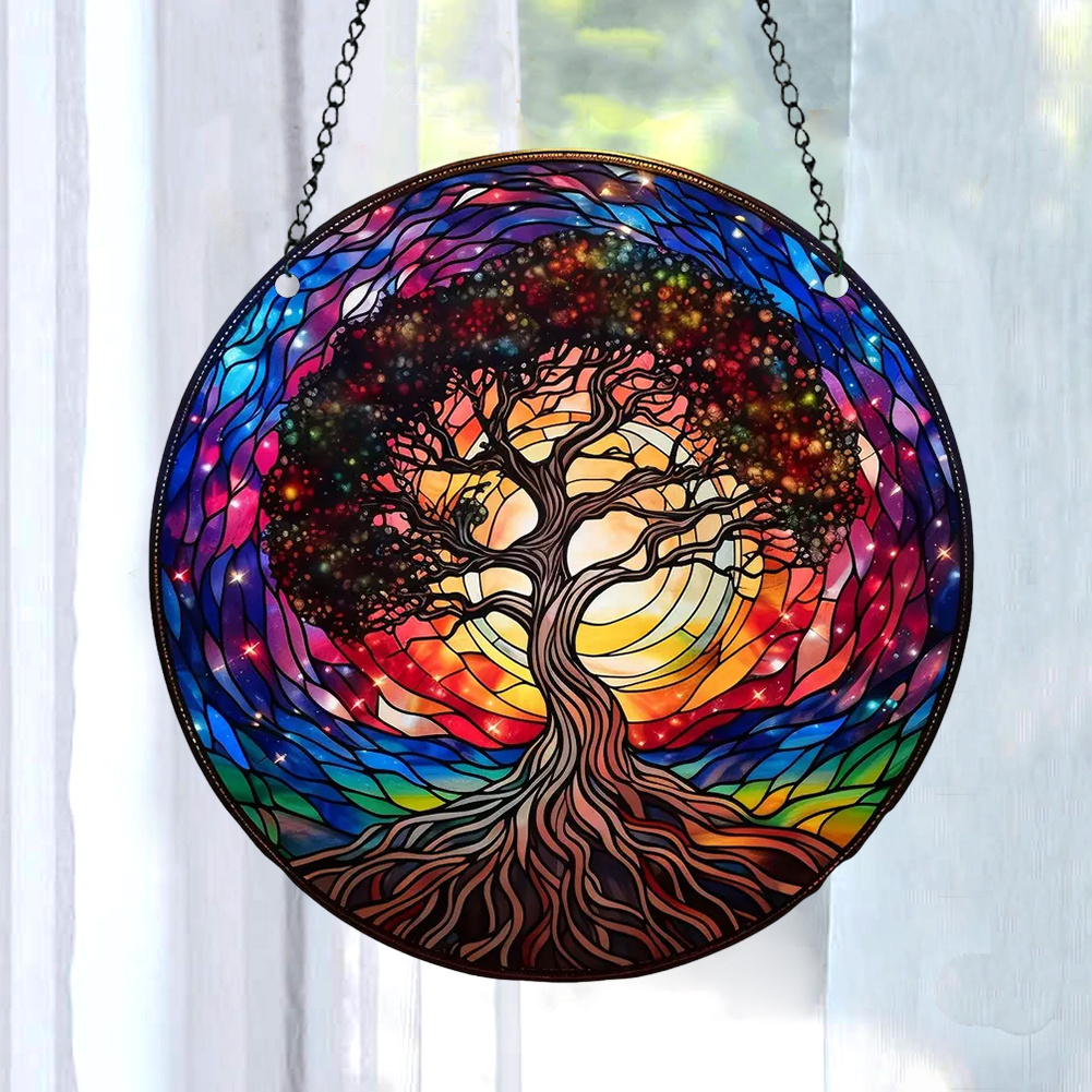 Suncatcher Acrylic Home Decoration Panel Colourful Tree of Life