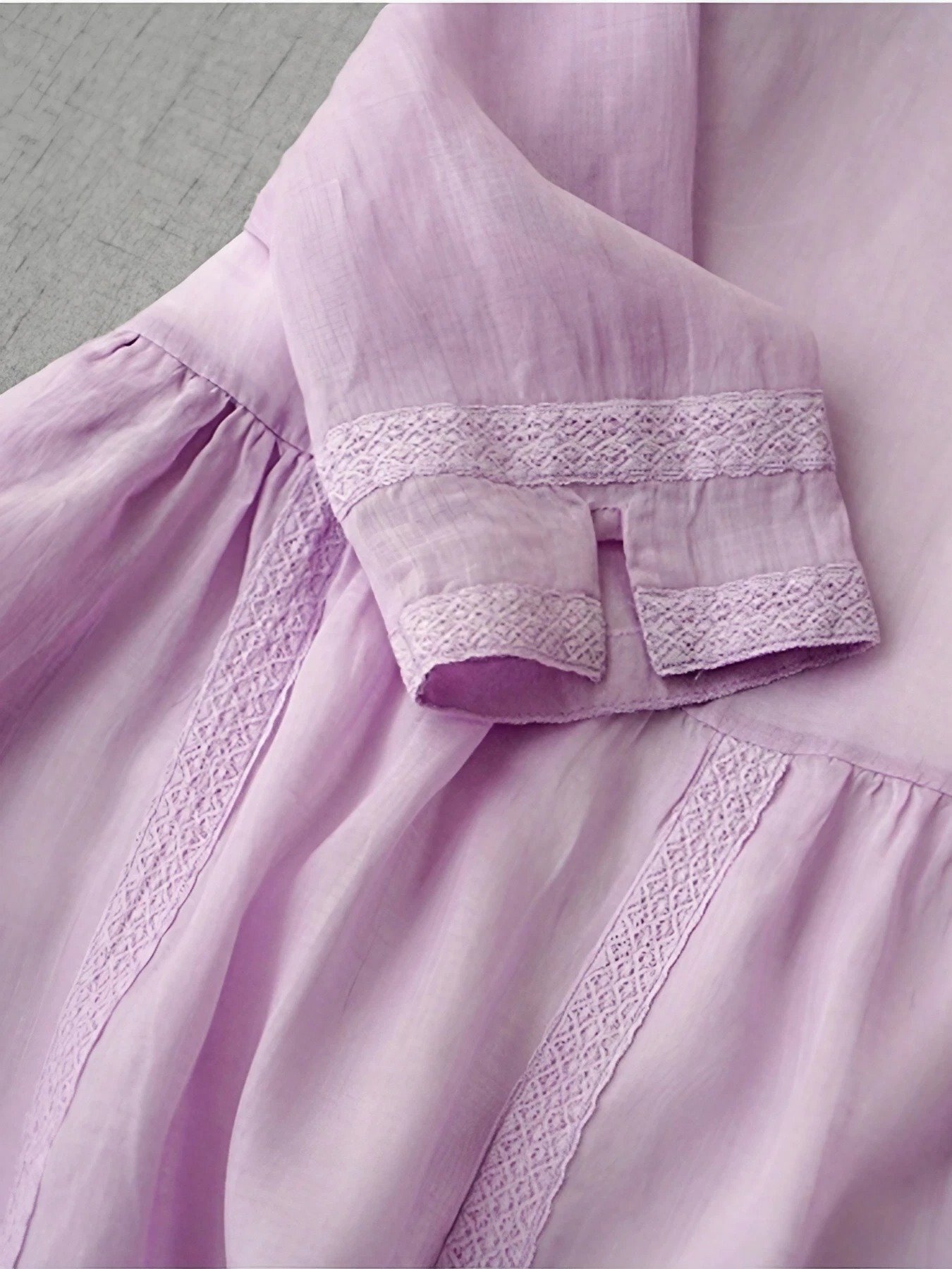Linen Cotton Lace Panel Dress