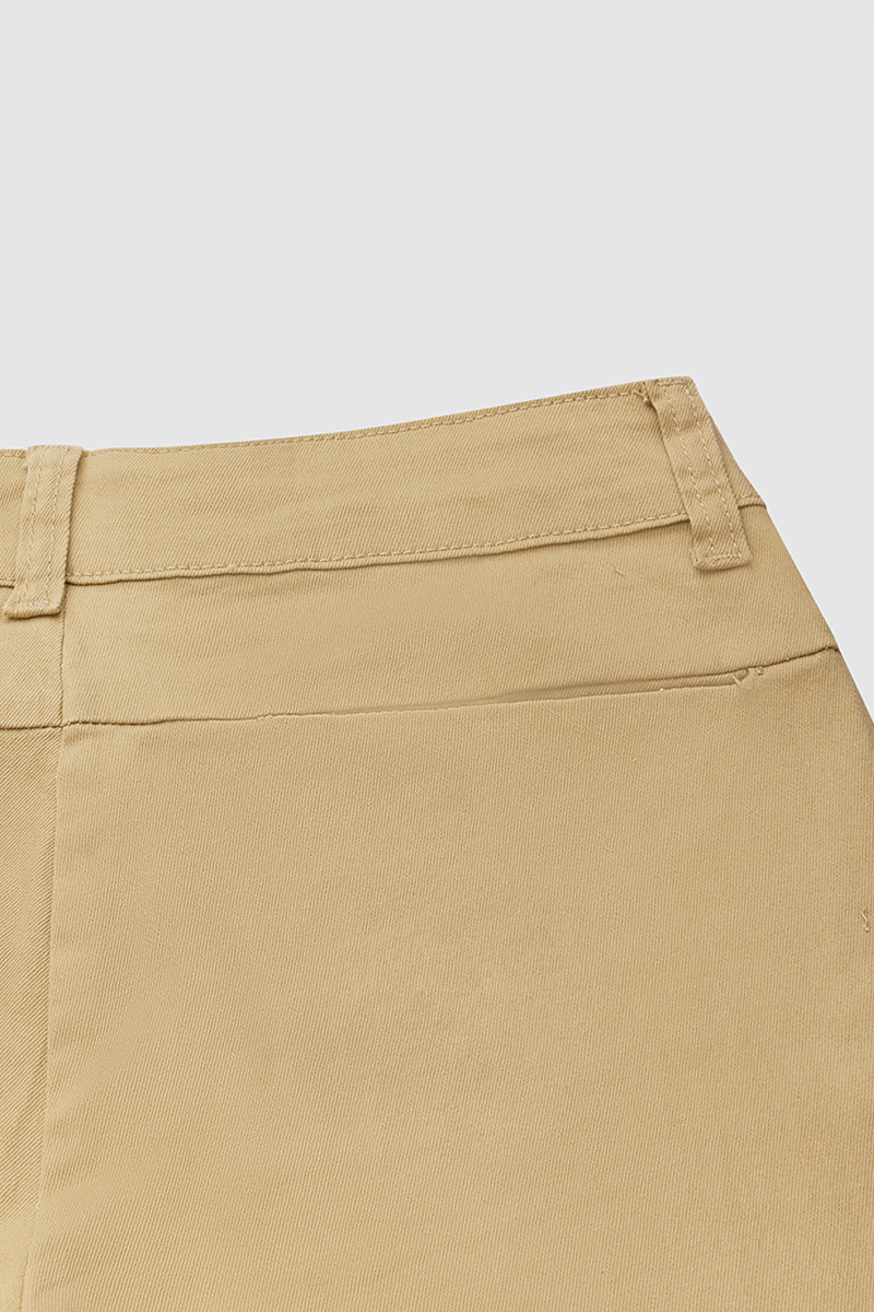 Double Button Zip Pocket Low Waist Pants