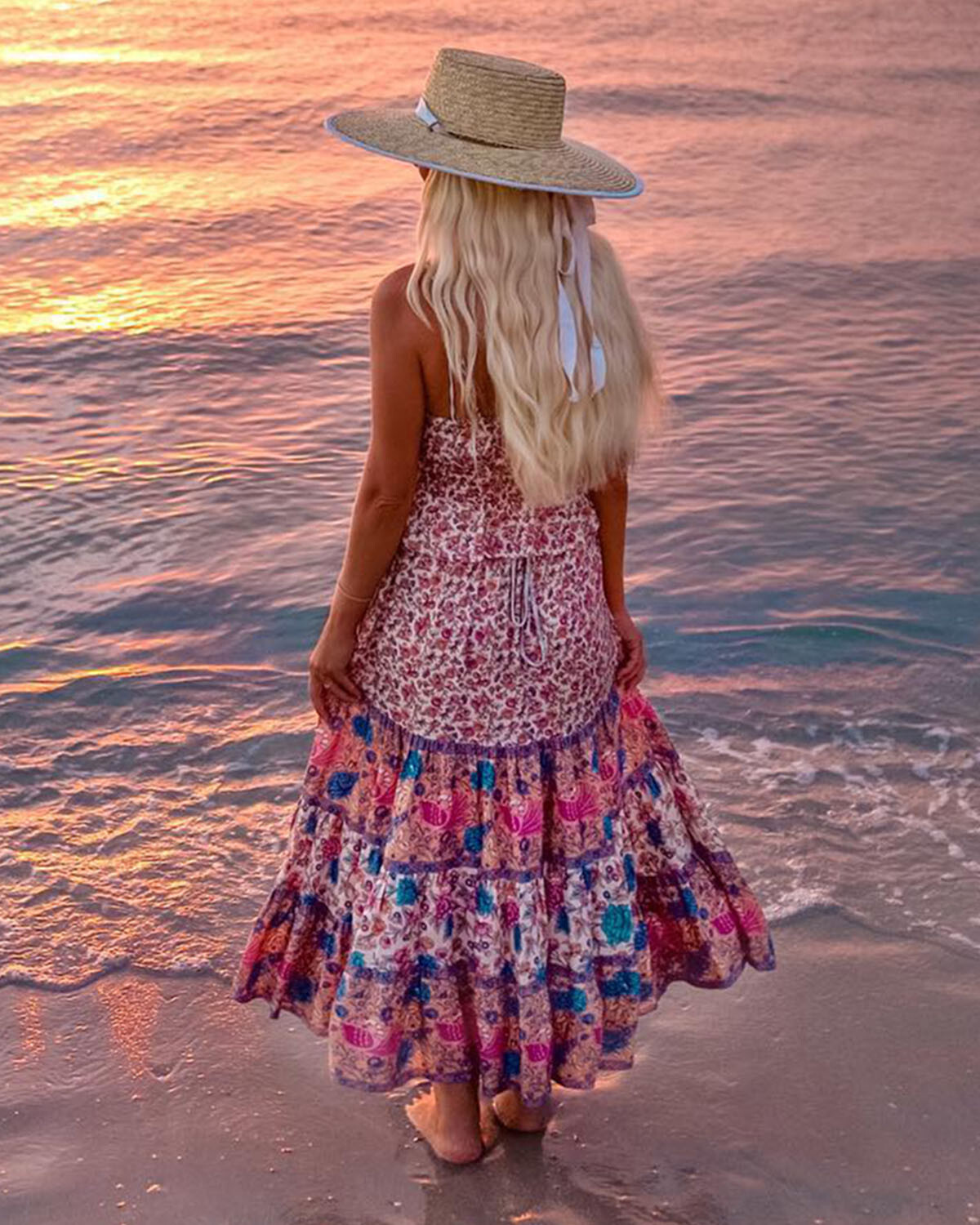 Bohemian Vacation Printed Dress  7572