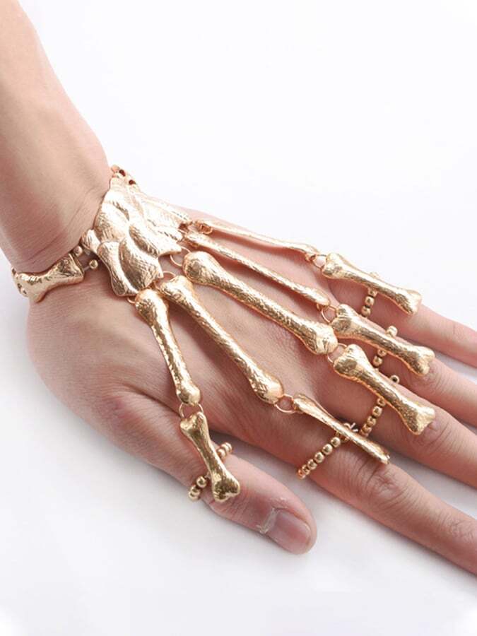 Women's Halloween Gothic Hand Skull Bracelet