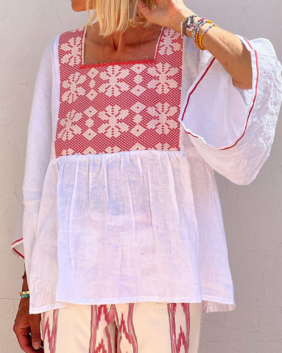Vacation casual blouse + pant two piece set d303