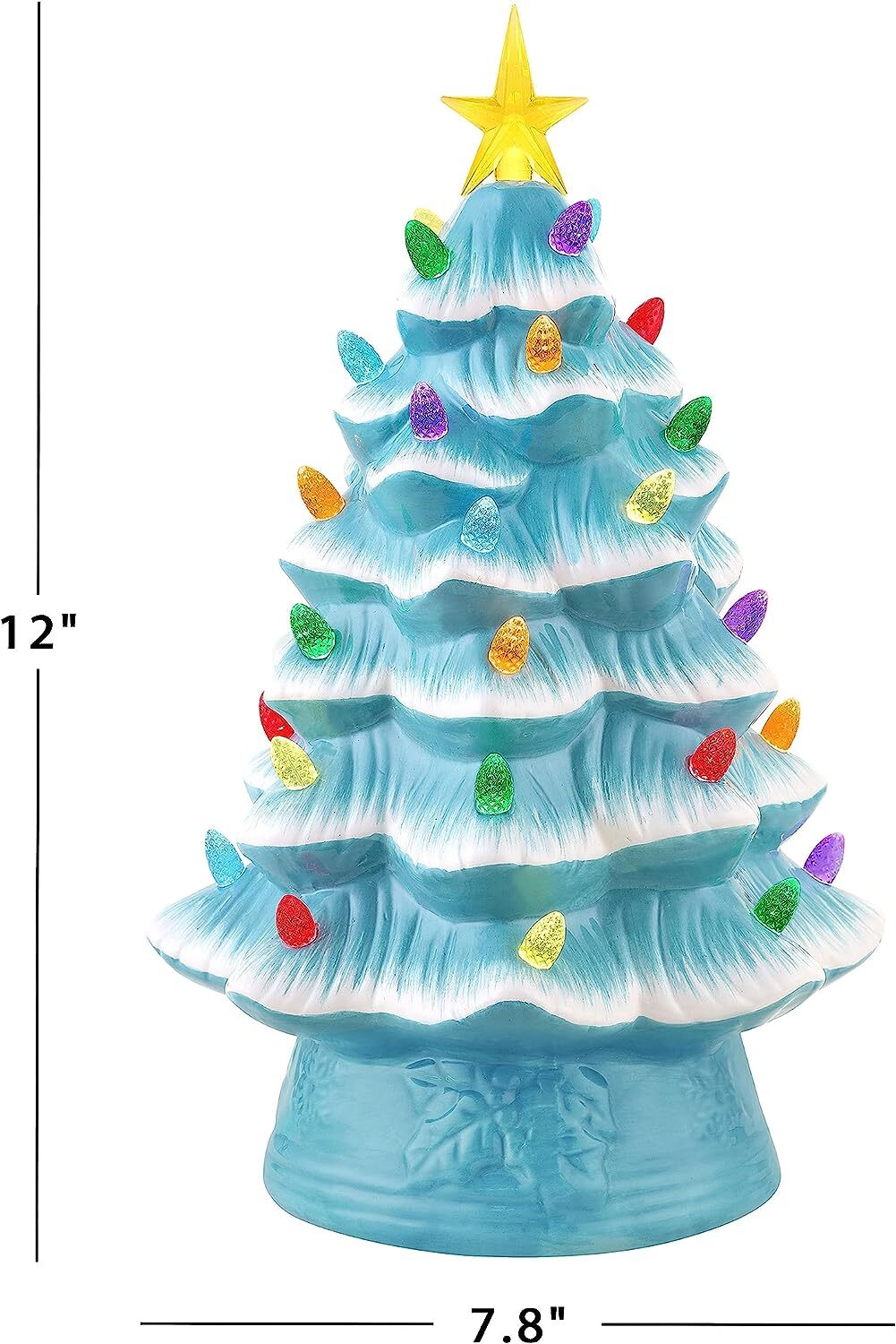 Mr. Christmas Nostalgic Ceramic Christmas Tree with LED Lights Indoor Decoration, 24 Inches, Pink