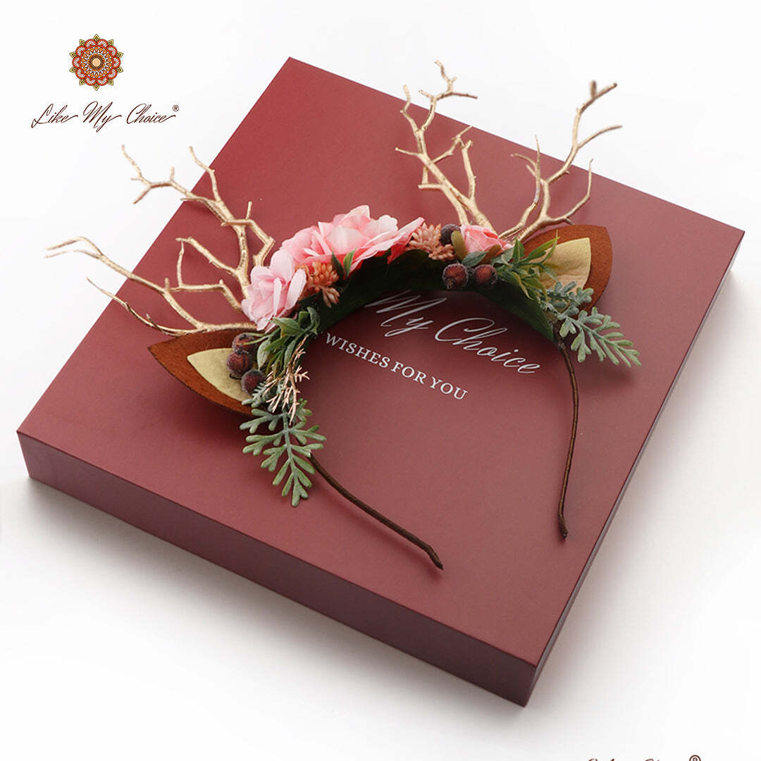 Pink Forest Christmas Reindeer Headband | LikeMyChoice®