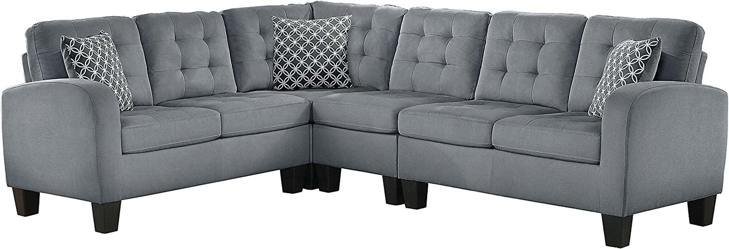 Lexicon Westville Tufted Fabric 2Piece Reversible Sectional Sofa, 84