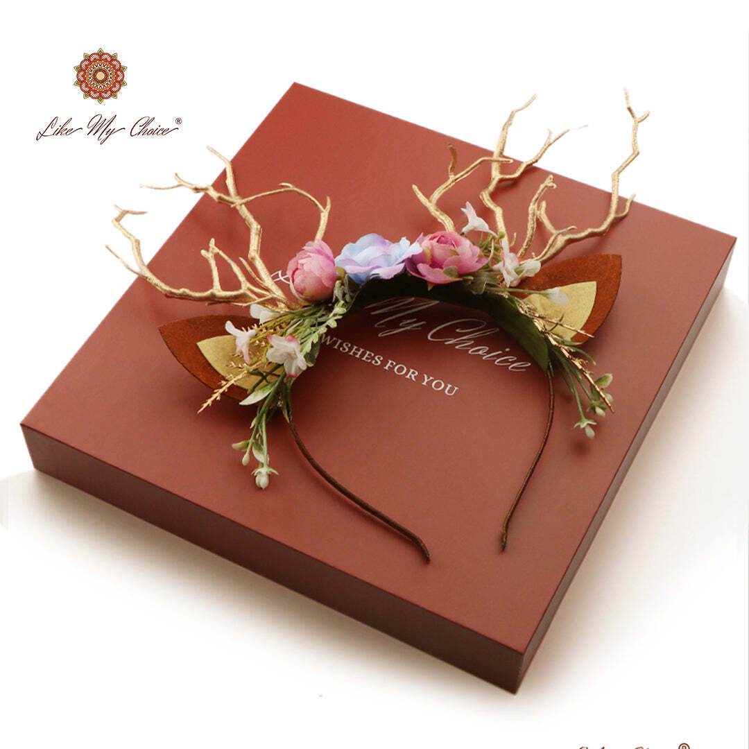 Lavender Flower Christmas Reindeer Headband | LikeMyChoice®