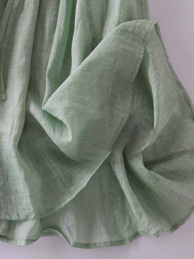 Cotton Linen Ruffle Dress