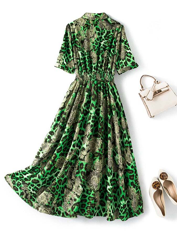 Trendy Leopard Paisley Print Dress