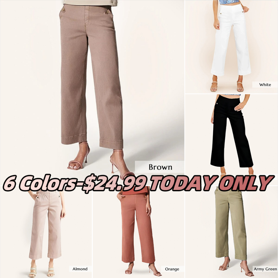 🔥LAST DAY 45% OFF🔥 - Stretch Twill Cropped Wide Leg Pants - dpx223361