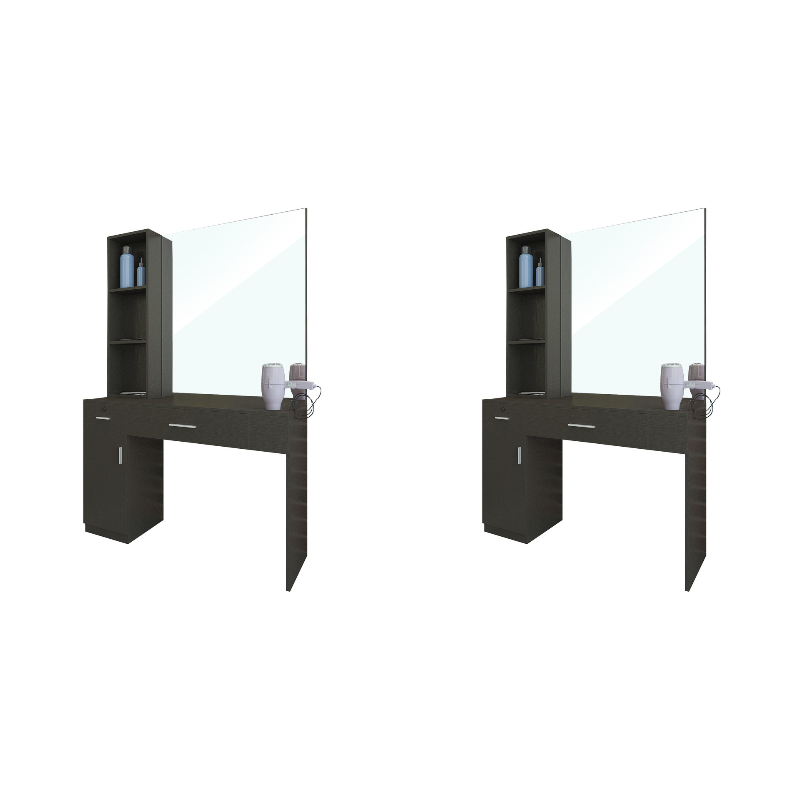 #11004 Wall Mount Salon Station with Mirror ,Left Shelf （bundle）