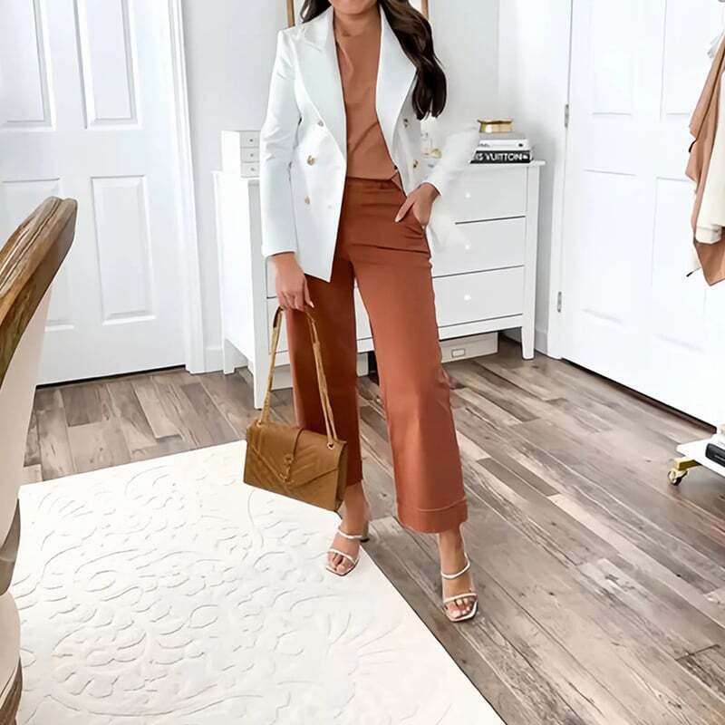 Stretch Twill Cropped Wide Leg Pants (BUY 4 FREE SHIPPING)