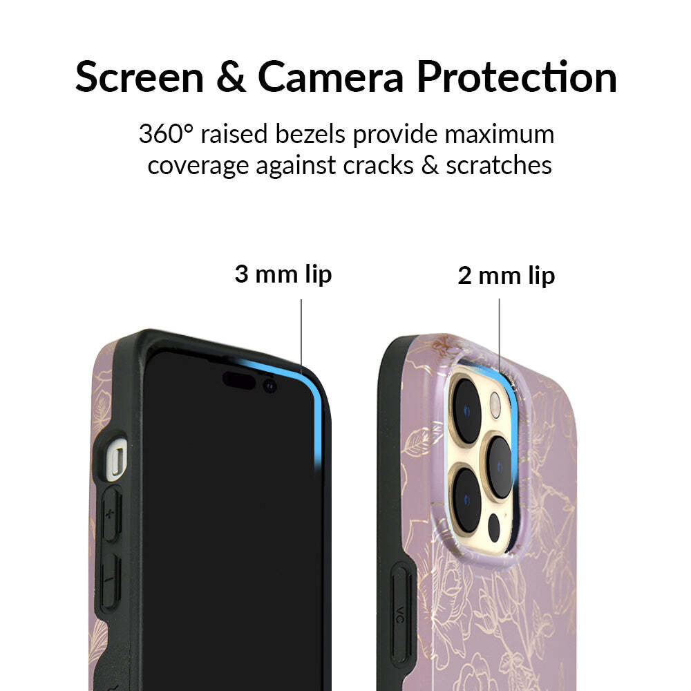 Dusty Rose Chrome Floral iPhone Case