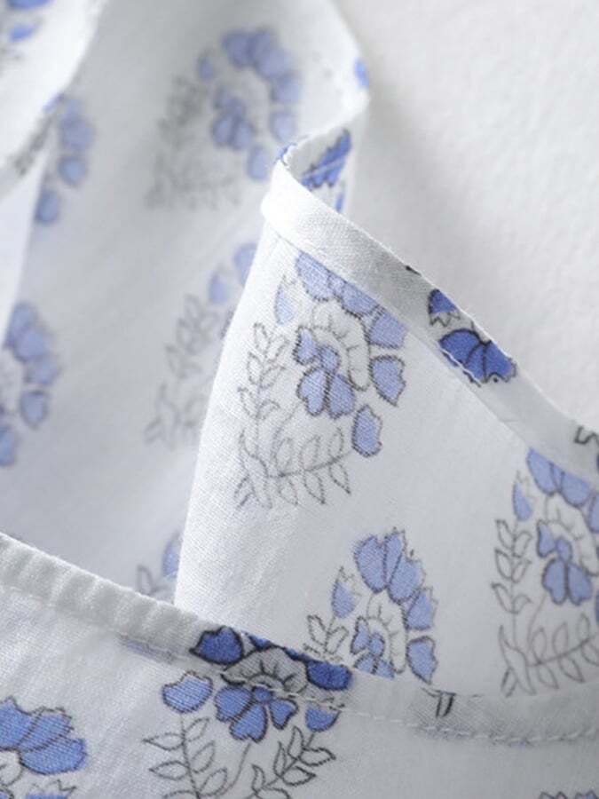 Cotton And Linen Print Dress