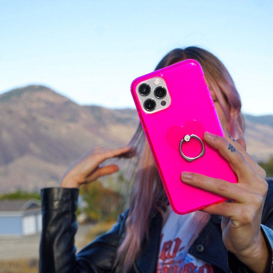 Neon Pink Clear iPhone Case