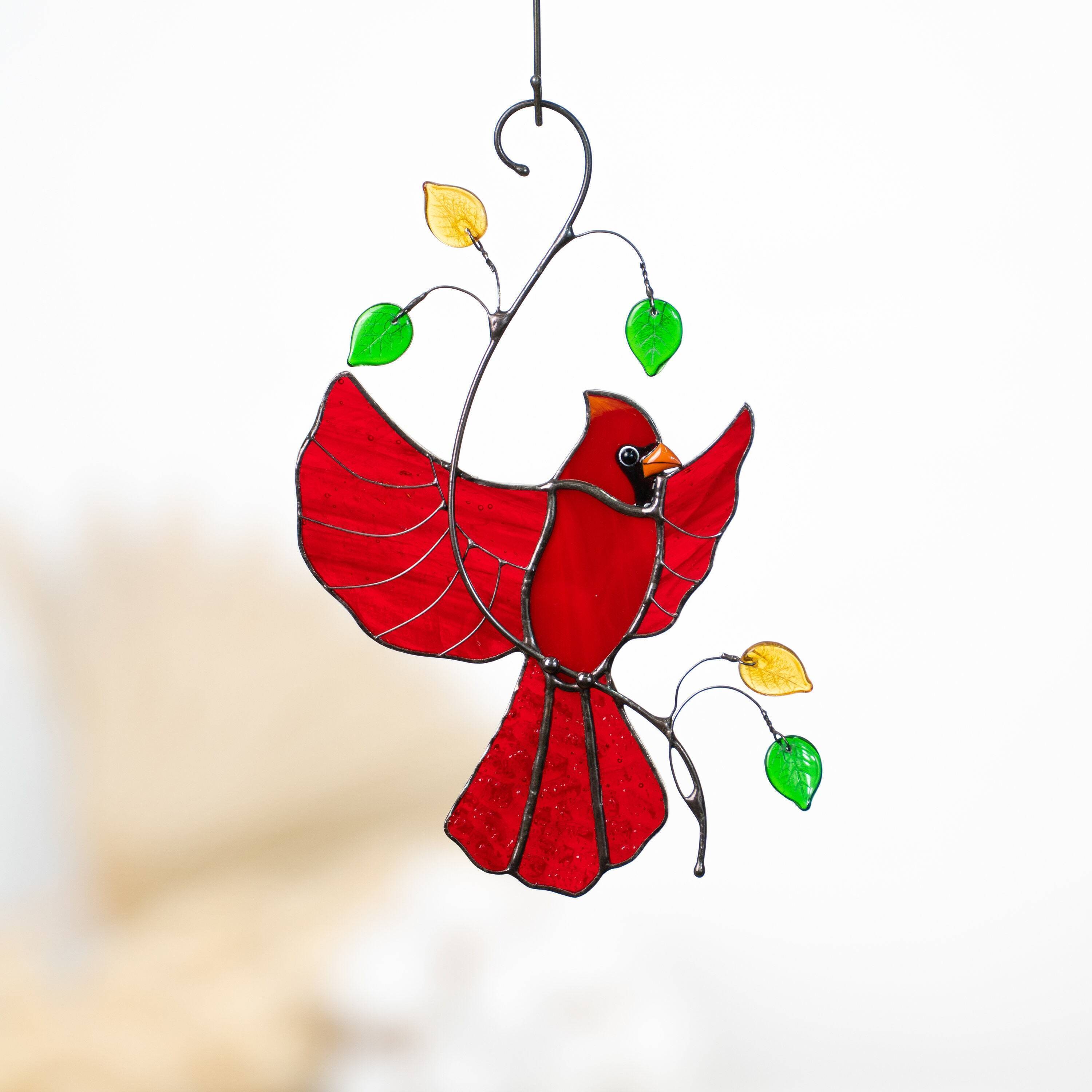 Stained glass cardinal suncatcher Cardinal gifts