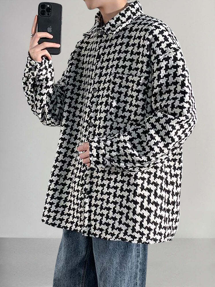 Stylish Casual Houndstooth Jacket