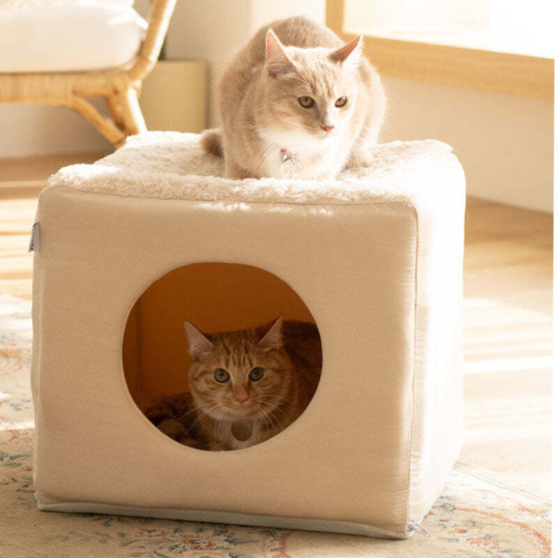 Enclosed DualPurpose Foldable Cat Sofa Bed symmosa
