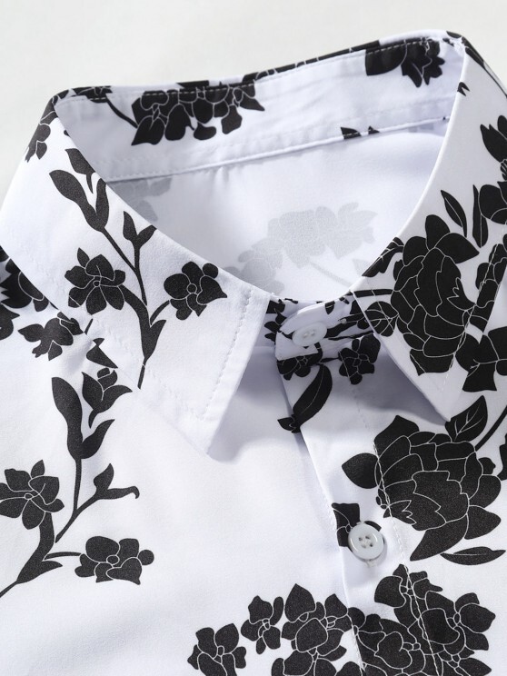 Floral Button Up Short Sleeve Shirt