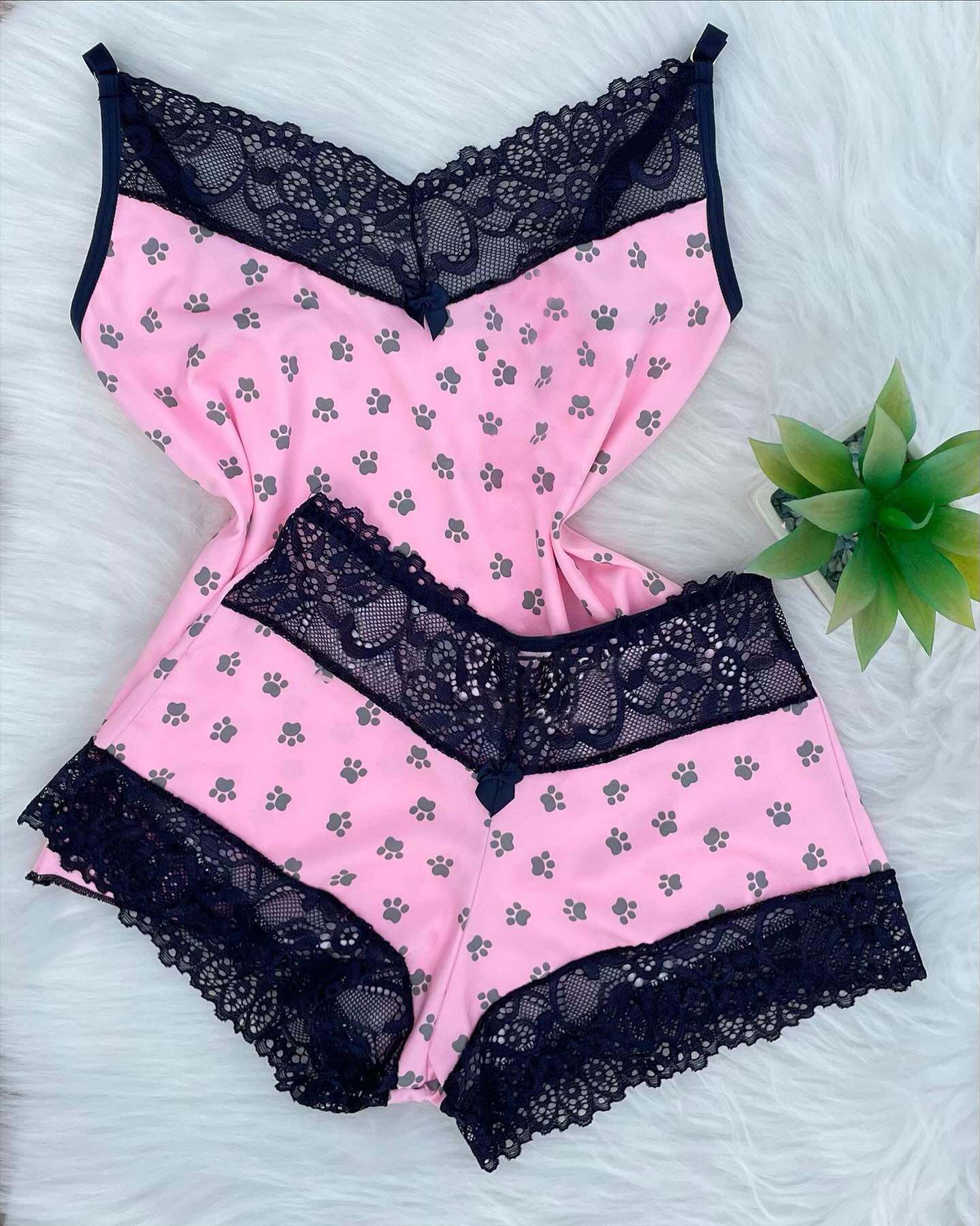 Fashion casual and comfortable lace pajamas two-piece set