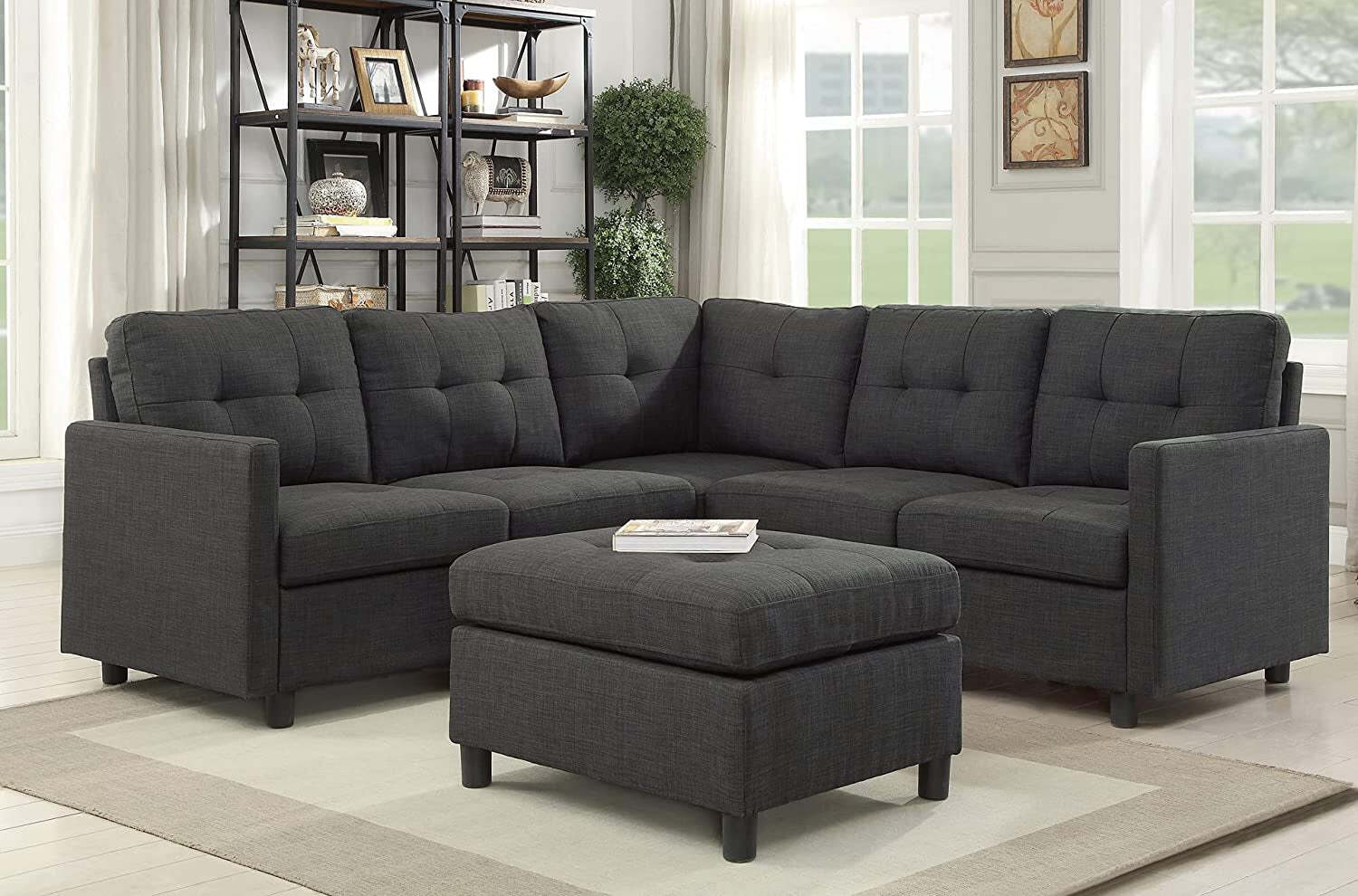 Modular Sectional Sofa Couch Living Room Sofa Set with Ottoman 6 Piece