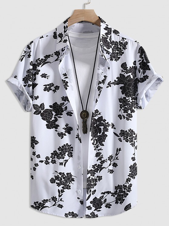 Floral Button Up Short Sleeve Shirt