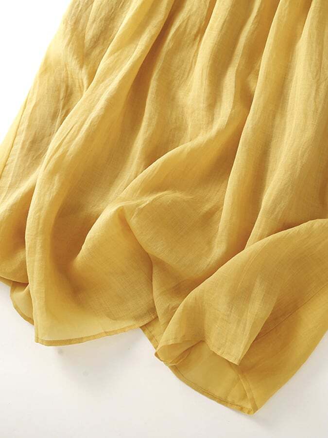 Solid Color Pleated Loose Dress