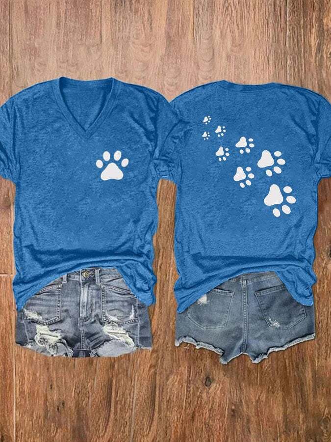 Women's Dog Paw Print T-Shirt