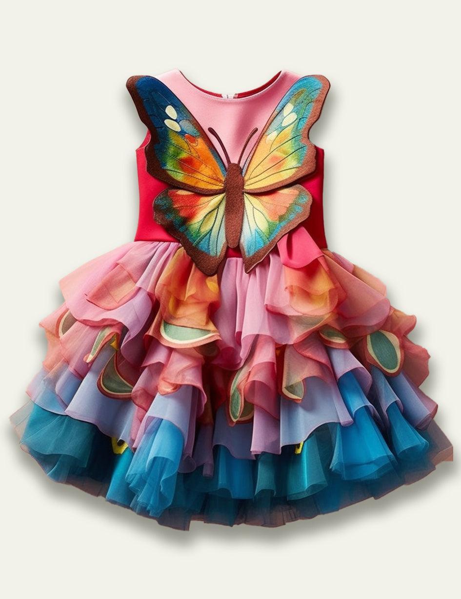 Multi Tulle Butterfly Party Dress