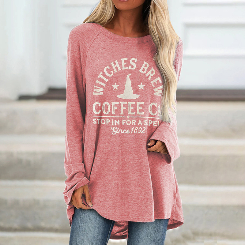 Witches Brew Coffee Co Stop In For A Spell Since 1692 Printed Women's T-shirt