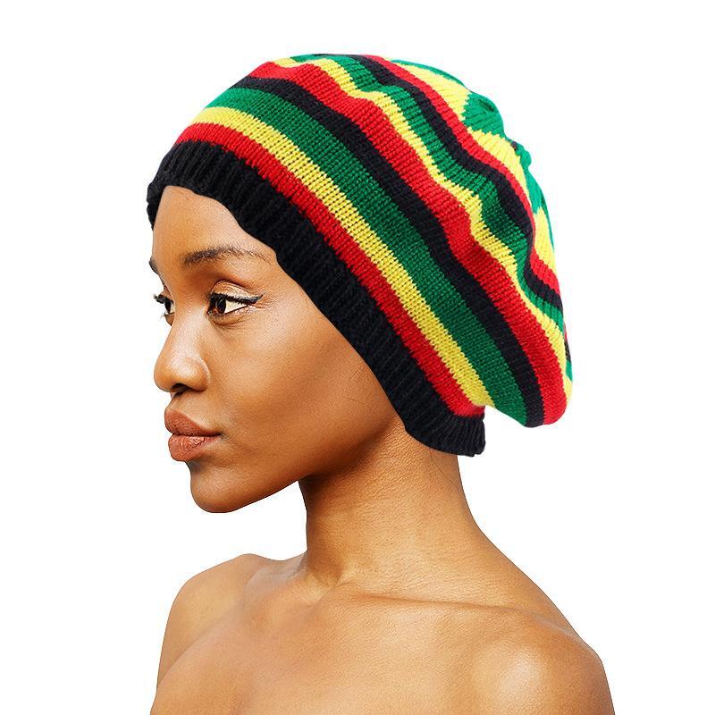 Jamaican Reggae Beanie Rainbow Stripe Beret