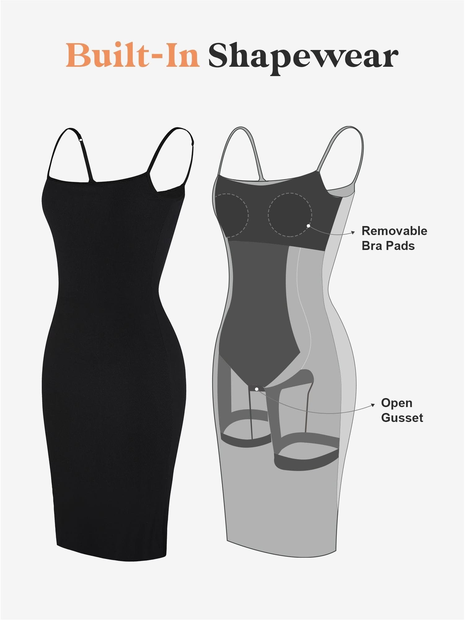 Built-In Shapewear Slip Midi Lounge Dress - skyzoomy