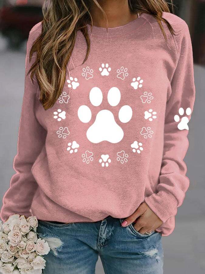 Women's Dog Paw Print Sweatshirt