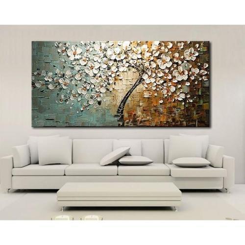 60*120cm Unframed Hand-painted Oil Painting Set Flower Tree Canvas Print Decoration for Home Living Room Bedroom Office Art Picture