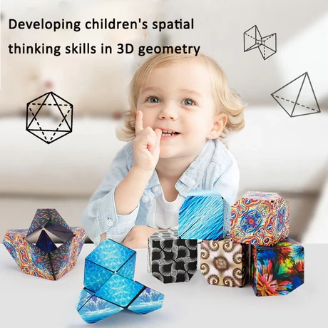 3D Changeable Magnetic Magic Cube Fun Puzzle Kids Adults Antistress Game Toys Gifts