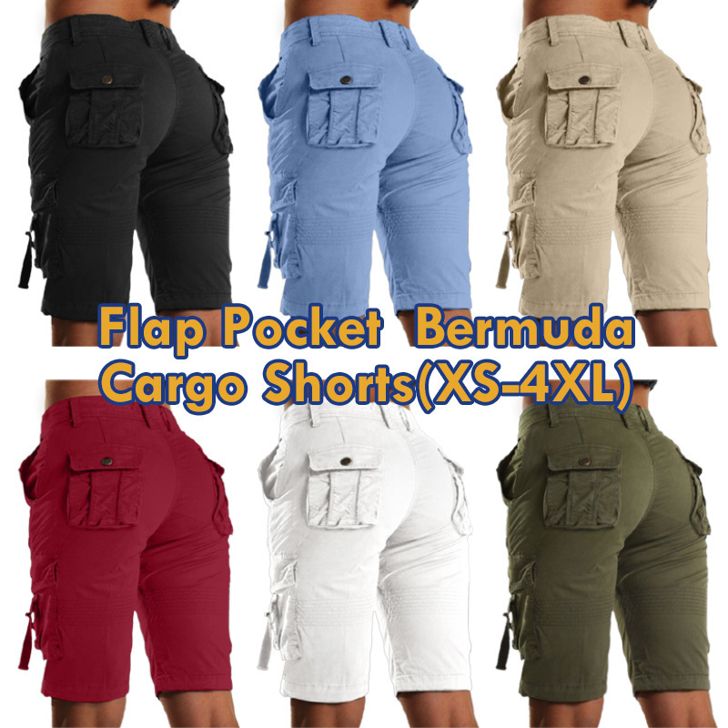 Flap Pocket Design Bermuda Cargo Shorts
