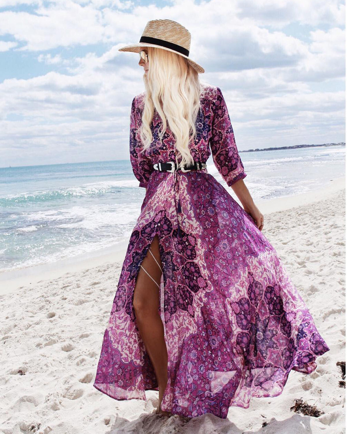 Bohemian Vacation Printed Dress  c242
