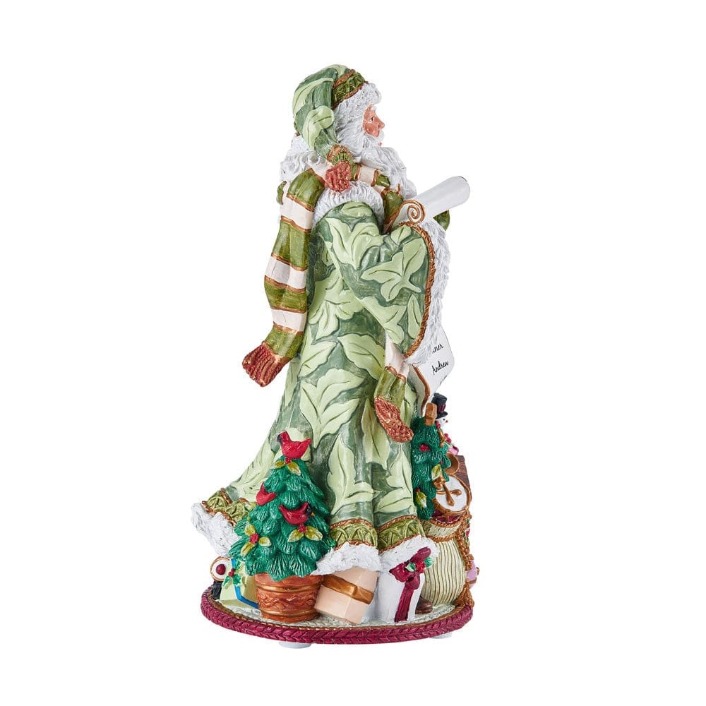 Holiday Home Green Musical Figurine, Jolly Ole Saint Nicholas, 10.75 IN