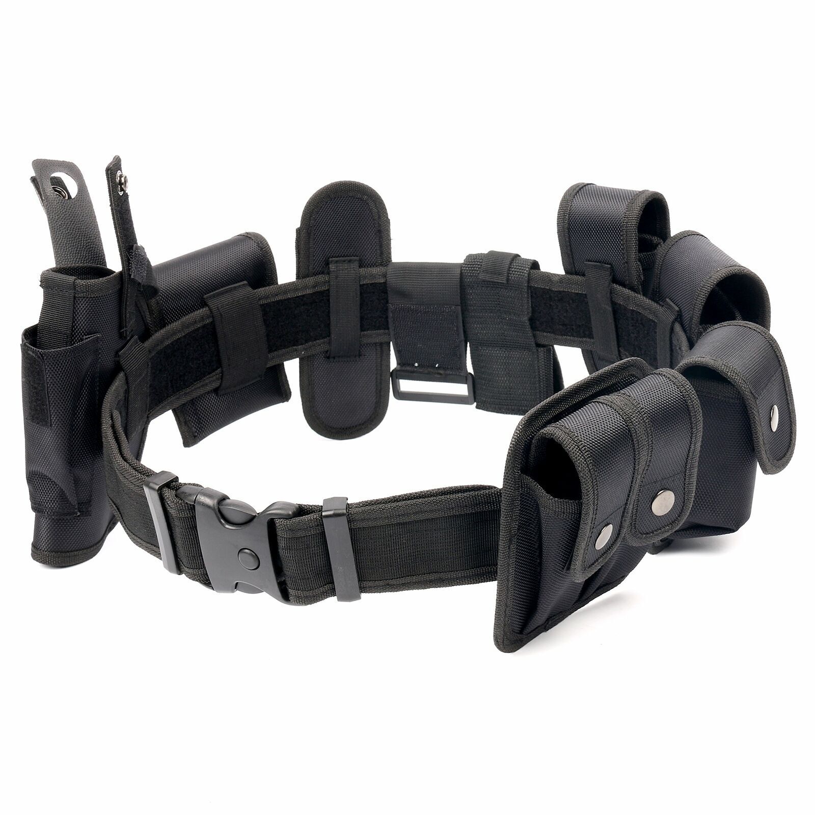 Black Tactical Duty Belt with Modular Equipment - urinalia